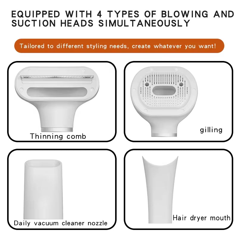 Mini Dog Vacuum Cleaner Kit Pet Power Dryer Multifunctional Pet Blowing Comb with Cool Air Drying Function Pet Supplies