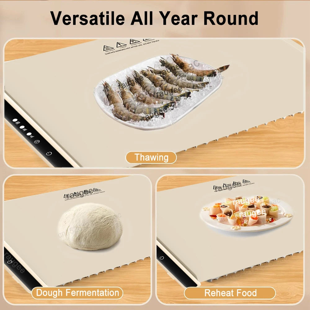 Electric Warming Tray Smart Food Warmer Mat Foldable Silicone Fast Heating Plate with 3 Tem Setting Electric Food Warming Tray