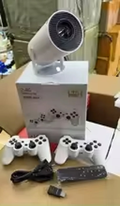 M300 MAX Retro Video Game Consoles Mini Portable Intelligent Projectorhome Projector Android11 System 720P 64GB Games for Gifts