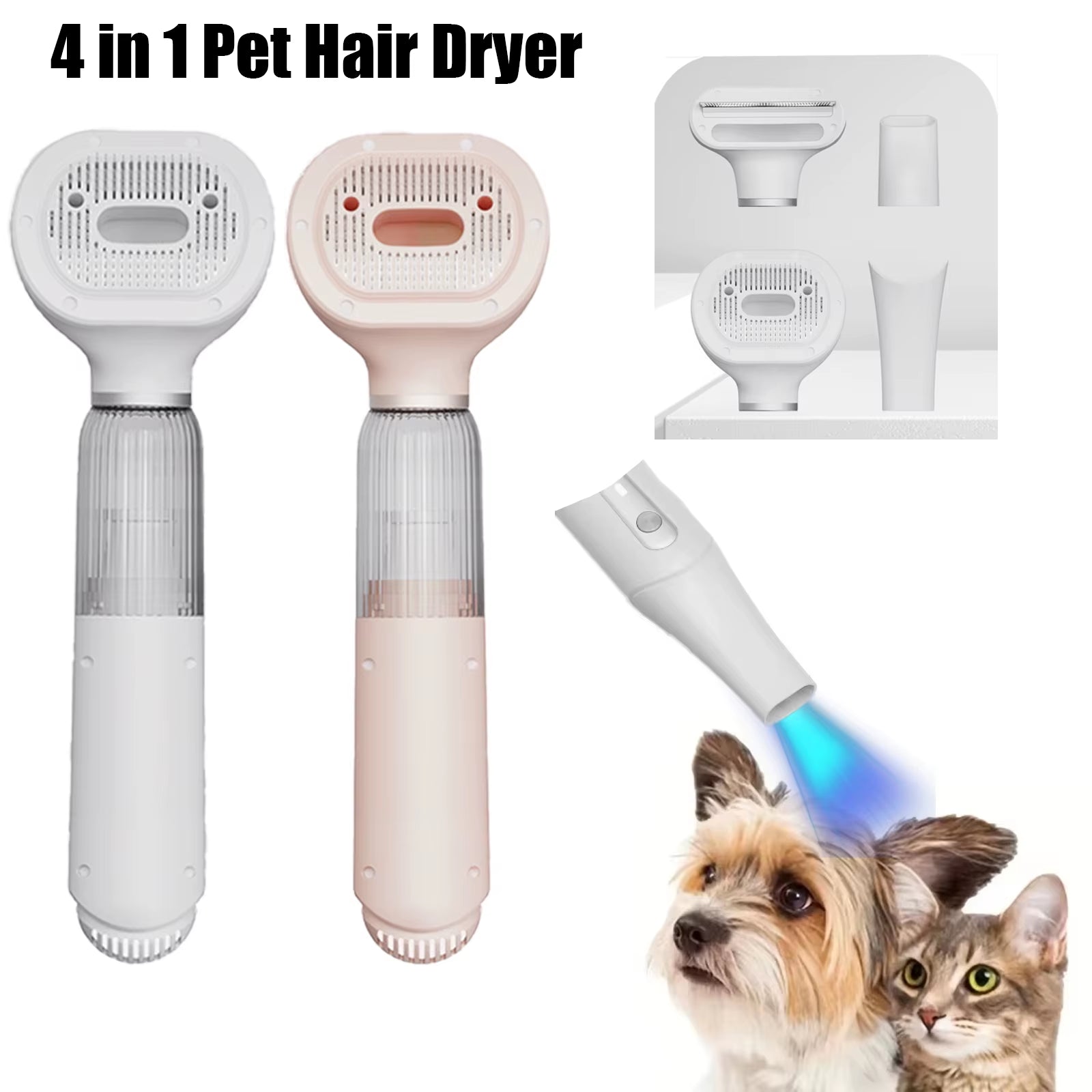 Mini Dog Vacuum Cleaner Kit Pet Power Dryer Multifunctional Pet Blowing Comb with Cool Air Drying Function Pet Supplies