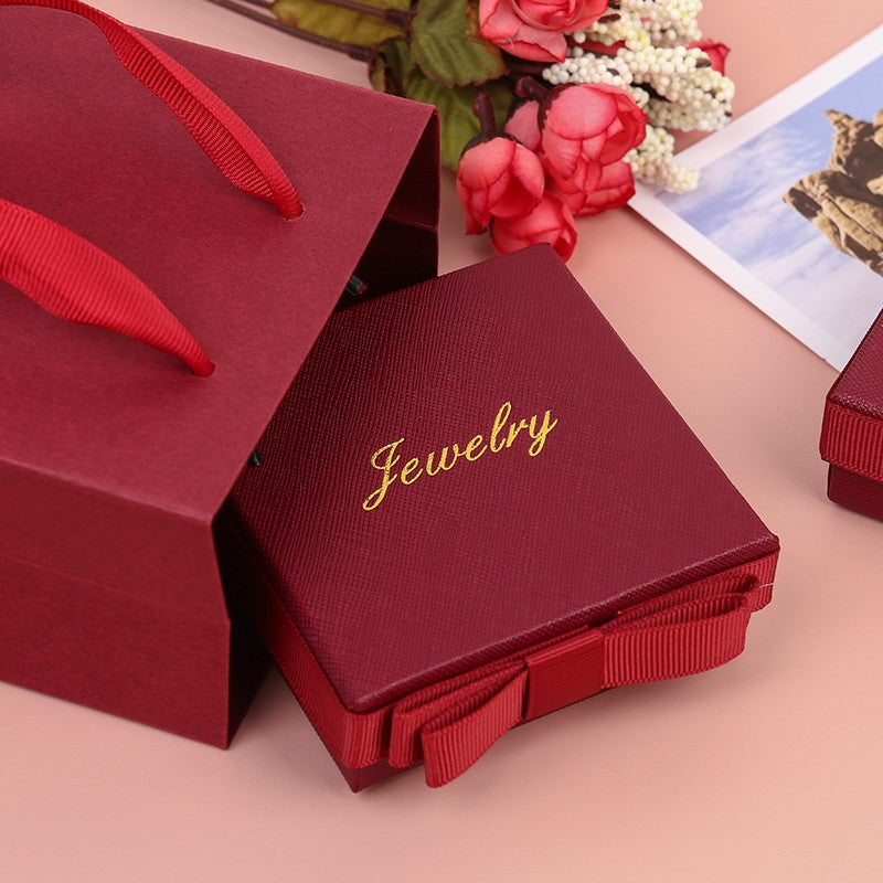 Side bow necklace jewelry box