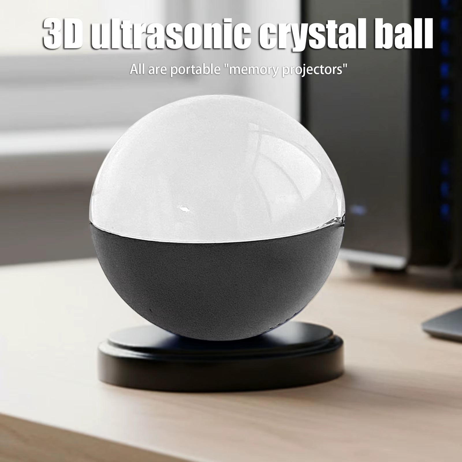 2.7In 3D Memory Orb WIFI Spherical Video Screen Rechargeable Electronic Display Memory Crystal Ball Uploadable Videos & Photos