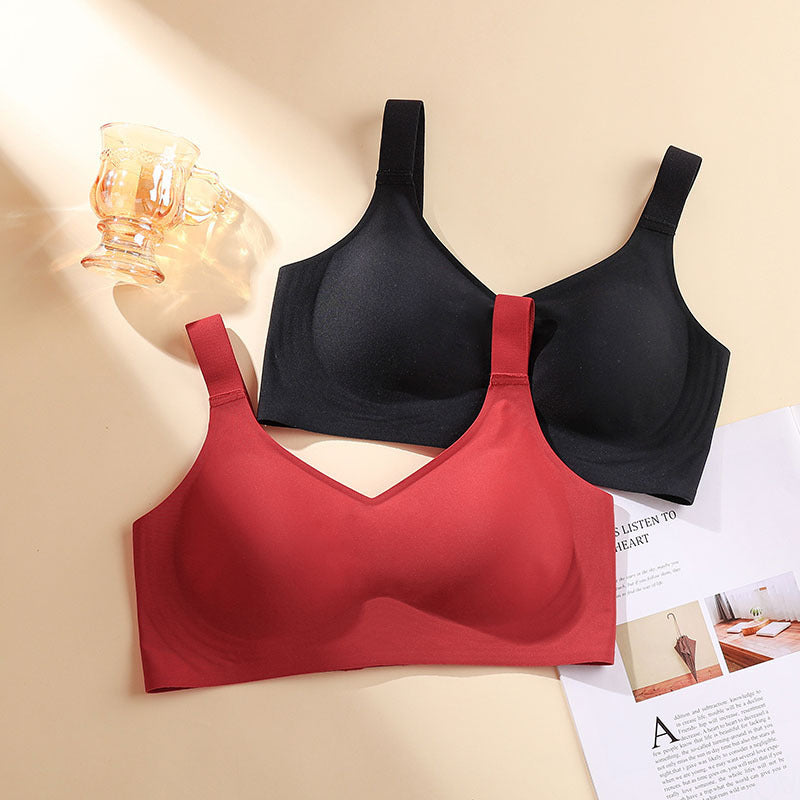 Seamless Push-Up Bra with Wide Straps