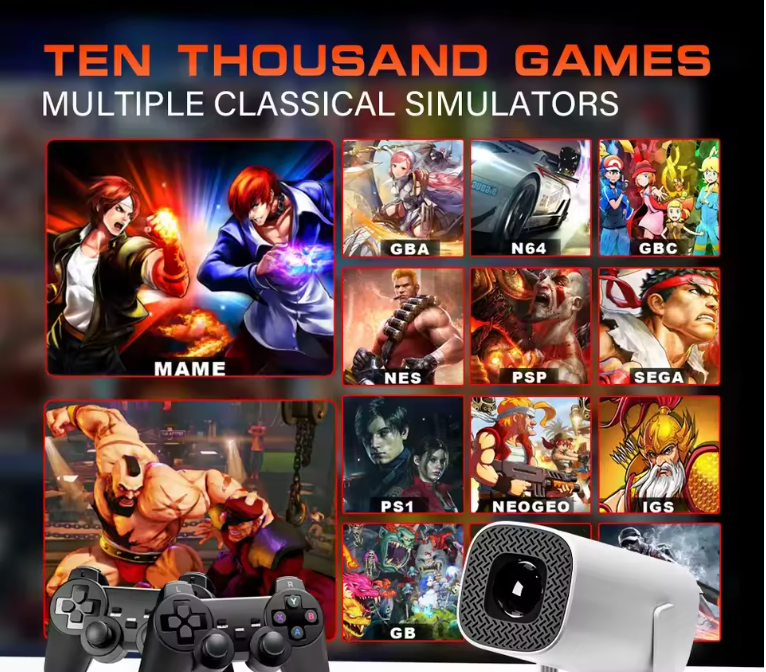 Portable Gaming Projector with 10,000 Games.