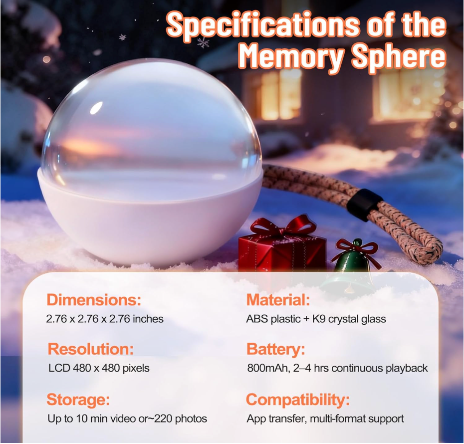 Memory Sphere Ball – Wi-Fi Upload - Photos & Videos