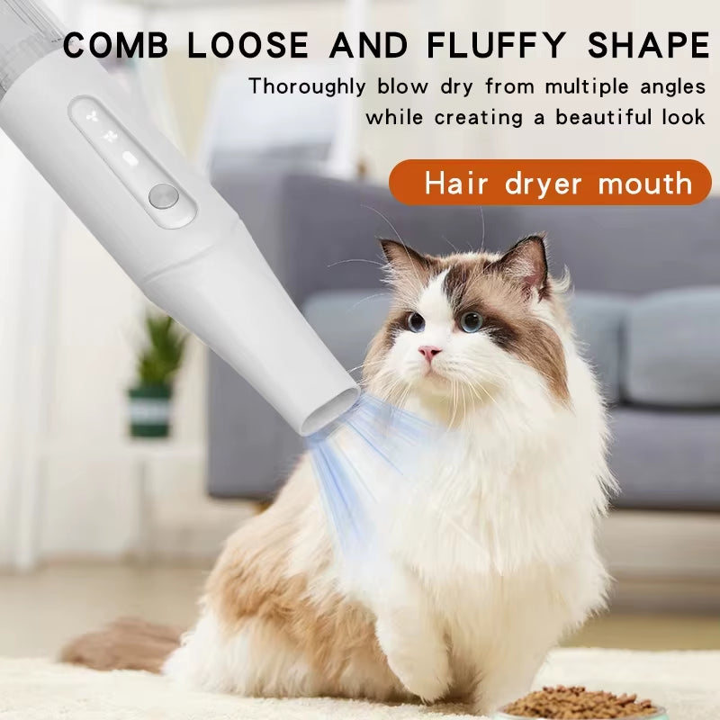 Mini Dog Vacuum Cleaner Kit Pet Power Dryer Multifunctional Pet Blowing Comb with Cool Air Drying Function Pet Supplies