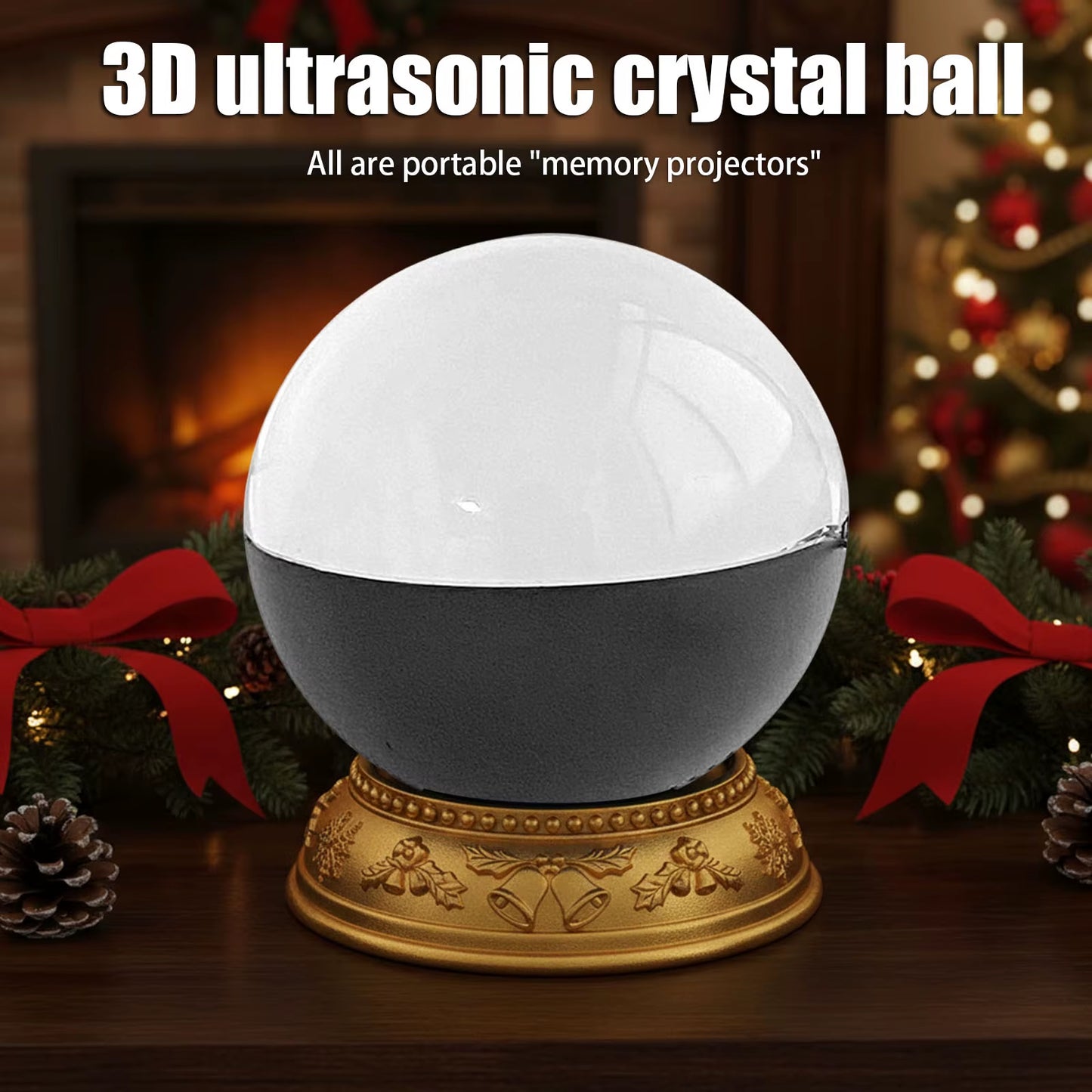 2.7In 3D Memory Orb WIFI Spherical Video Screen Rechargeable Electronic Display Memory Crystal Ball Uploadable Videos & Photos