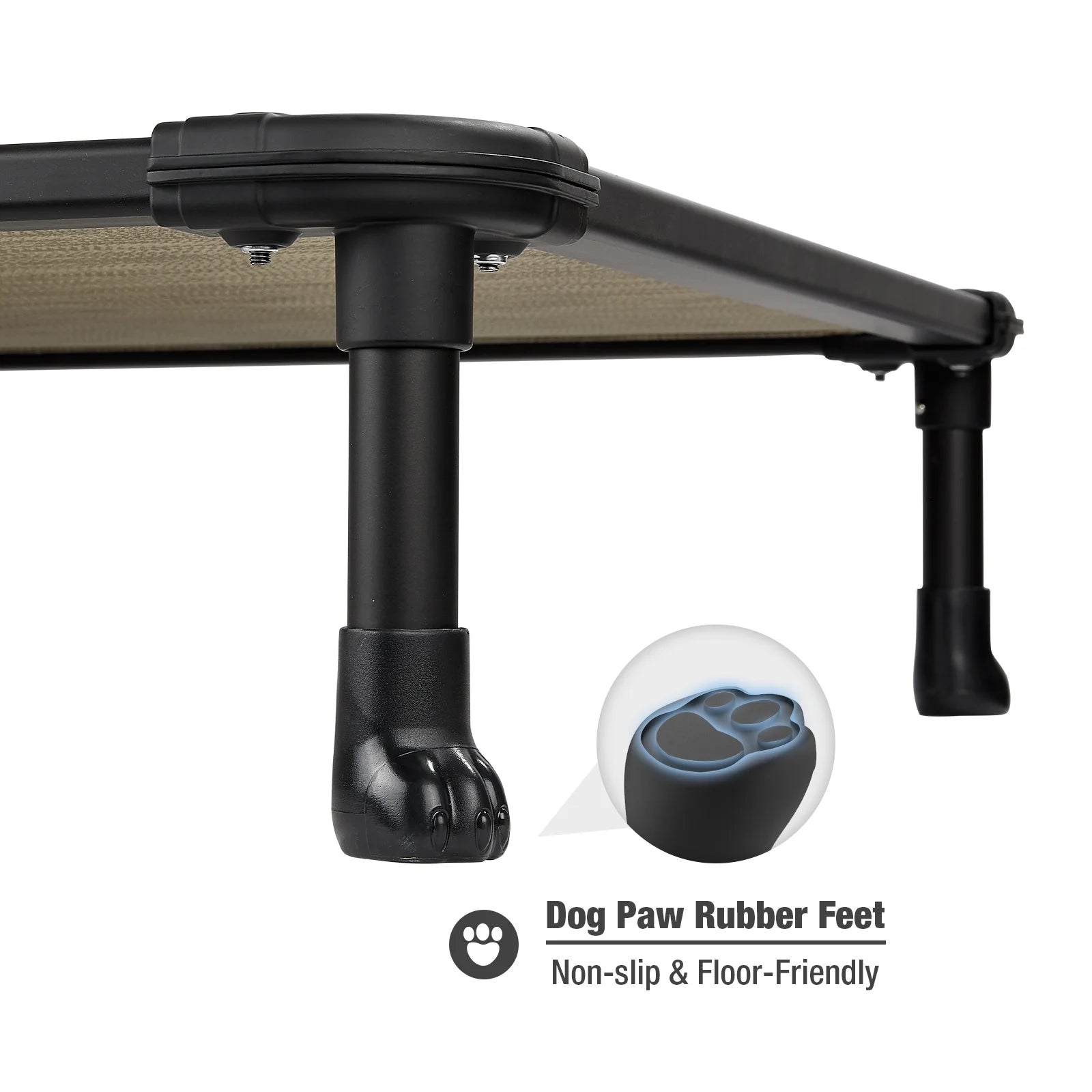 Chew Proof Dog Bed, Cooling Raised Pet Cot, Rustless Aluminum Frame, Beige Coffee, X Large